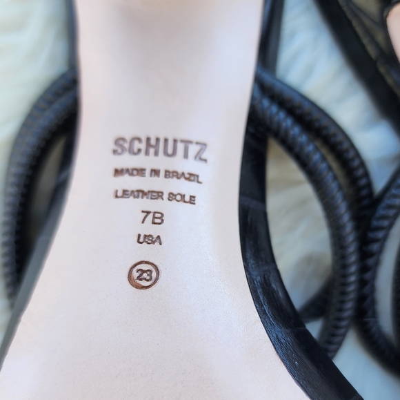 Schutz Lucimar Strappy Heeled Sandals Black - Picture 9 of 10